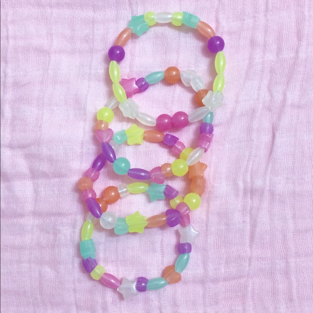 Custom set of 4 letter glow in the dark bracelets